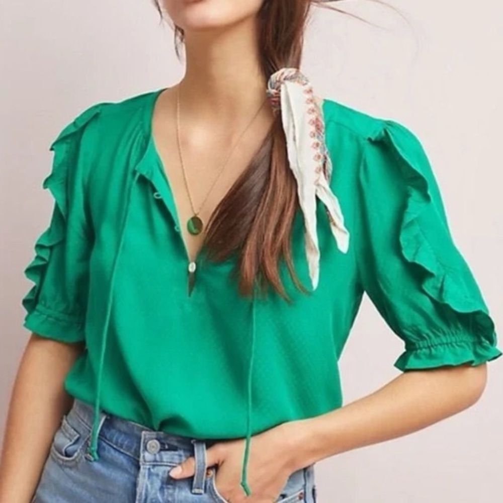 Anthropologie • Maeve Hina ruffled blouse